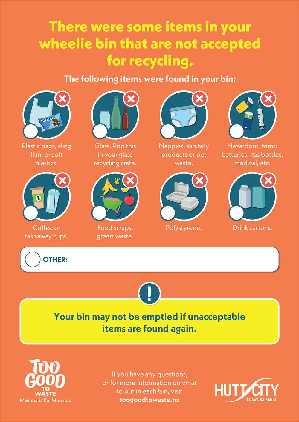 Orange sticker