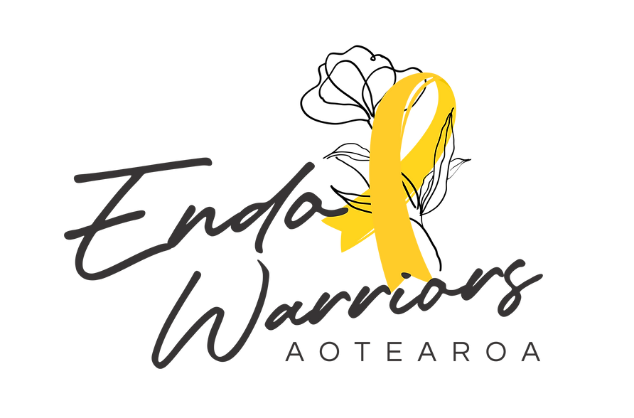 Endo Warriors Aotearoa with a yellow looped ribbon